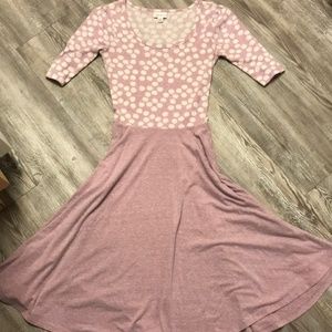 NWT LulaRoe Nicole XS Purple Polka Dot Dress